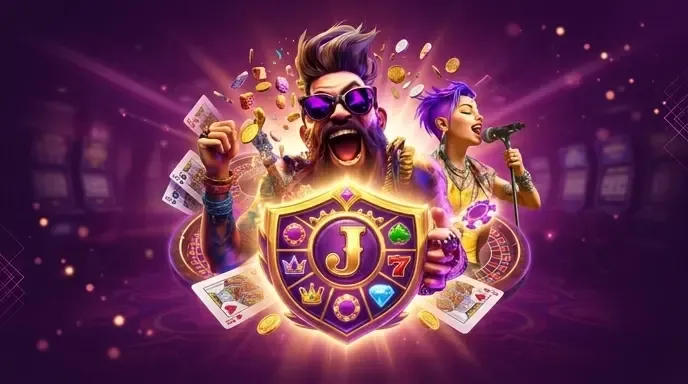 Rockstar Casino Jackpot Schatztruhe mit Münzen, Karten und Casino-Chips